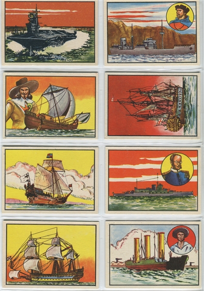 1964 Chix Gum Ships of the Seven Seas Near Complete Set (47/50) Cards