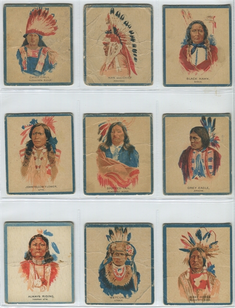 V254 Papoose/Tepee Gum Mixed Near Complete Set (43/50) of American Indians
