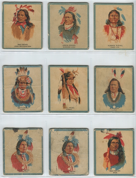 V254 American Indians Unbranded Lot of (22) Cards