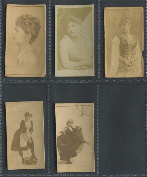 Mixed Lot of (25) Albumen Photo Actress Cards from Multiple Manufacturers