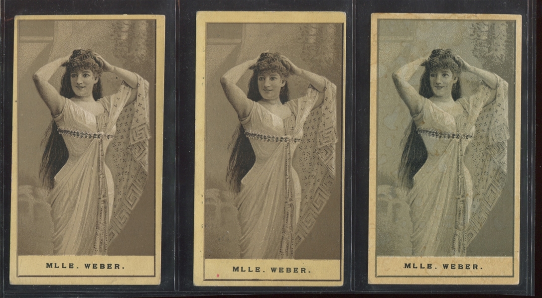 N427 American Eagle Actresses Mlle. Weber Lot of (3) Different Back Styles