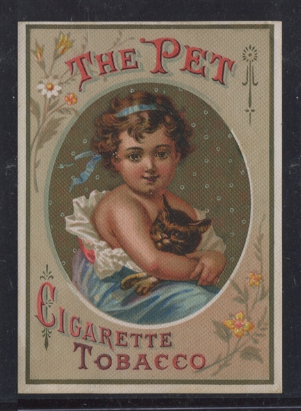 1880's Allen & Ginter The Pet Child/Kitten Trade Card
