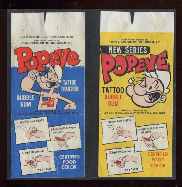 R711 Topps Popeye Tattoo Series 1 & 2 Type Wrappers 