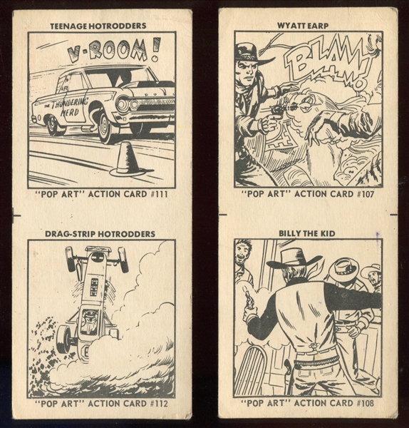 1960's Charlton Comics Pop Art Action Cards 2-Card Panels Lot of (2) Cards