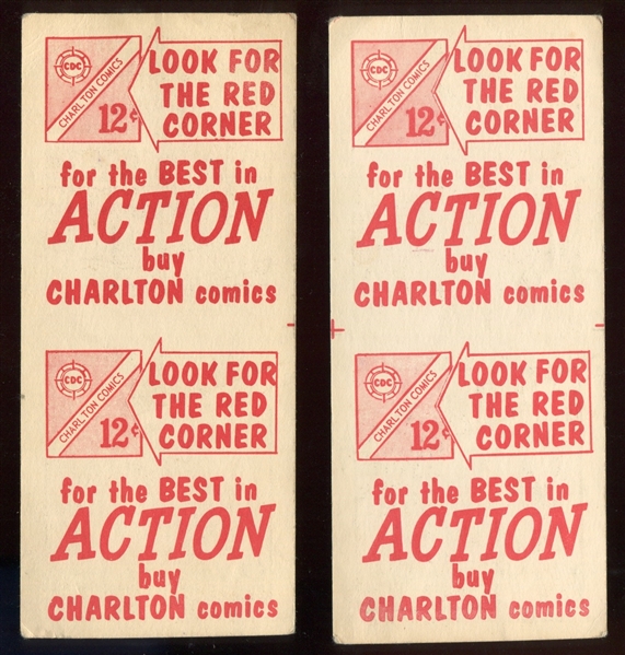 1960's Charlton Comics Pop Art Action Cards 2-Card Panels Lot of (2) Cards
