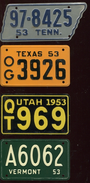 1953 Wheaties License Plates Complete United States Set (49)