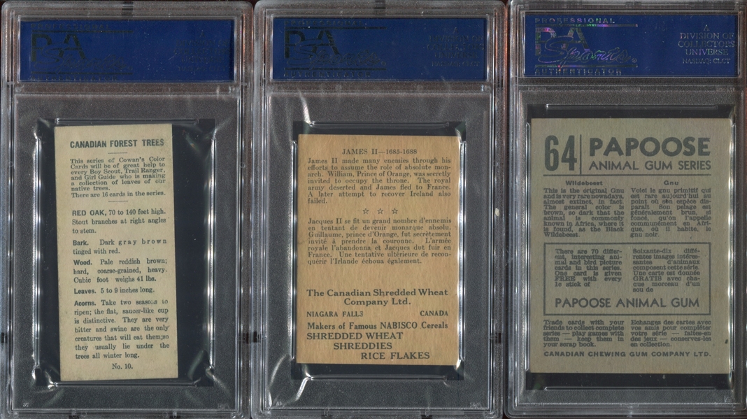 Mixed Canadian Type Card Lot of (6) PSA5-Graded Cards
