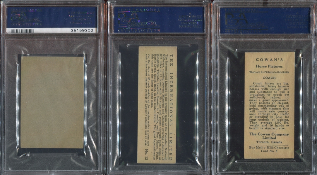 Mixed Canadian Type Card Lot of (6) PSA3-Graded Cards
