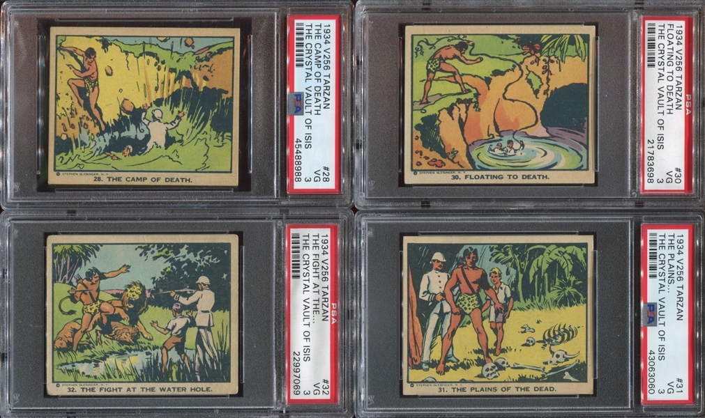 V256 Canadian Chewing Gum Tarzan and the Crystal Vault of Isis Lot of (4) PSA-Graded Cards