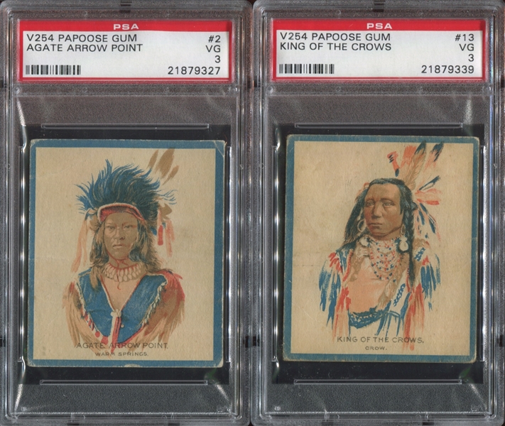 V254 Canadian Chewing Gum Papoose Gum Lot of (4) PSA-Graded Cards