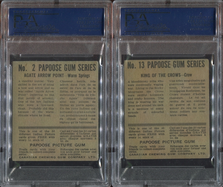 V254 Canadian Chewing Gum Papoose Gum Lot of (4) PSA-Graded Cards