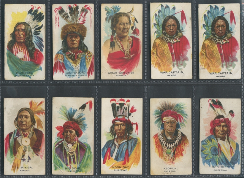 V118 Ganong Brothers Big Chief Lot of (14) VG to VGEX cards with #1