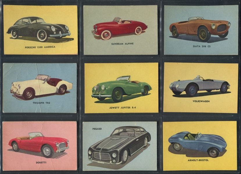 FC31 Quaker Canada Sports Cars of 1956 Lot of (9) Cards