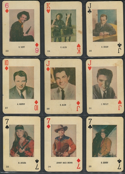 Photovision Gum Movie Stars Near Set (38/53) Cards with Elvis Presley