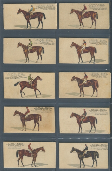 N229 Kinney Brothers Famous Running Horses (American) Complete Matched-Back Set of (25) Cards