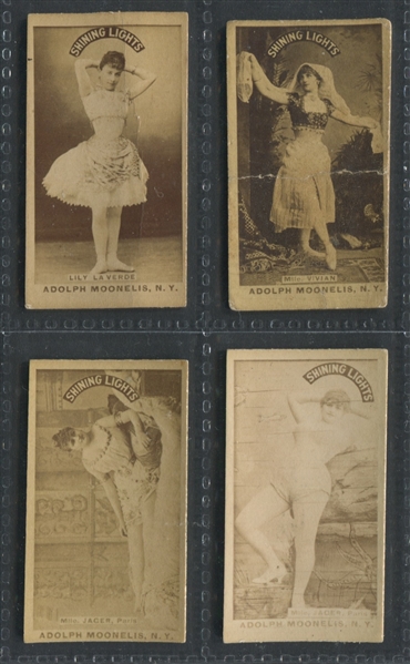 N614 Adolph Moonelis Shining Lights Actresses Lot of (4) Cards