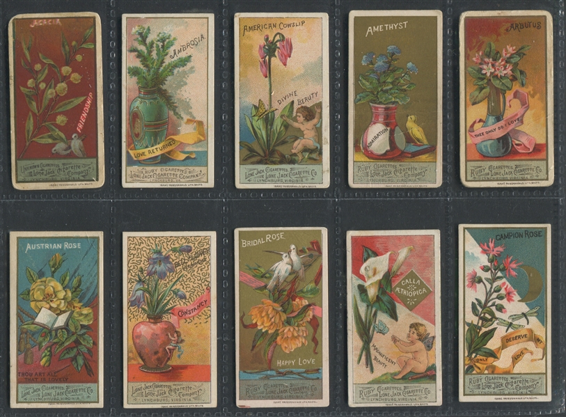 N366 Lone Jack Tobacco Language of Flowers Near Set (46/50) Cards