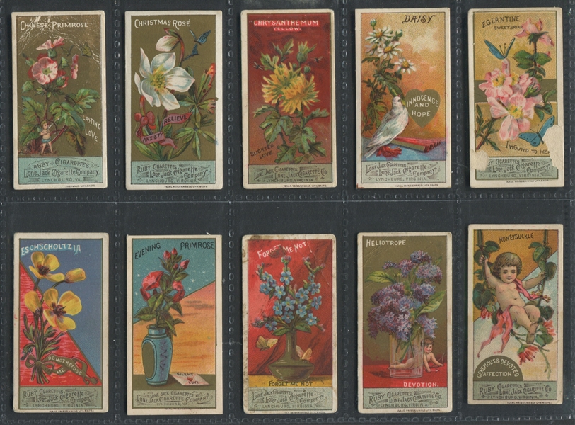 N366 Lone Jack Tobacco Language of Flowers Near Set (46/50) Cards