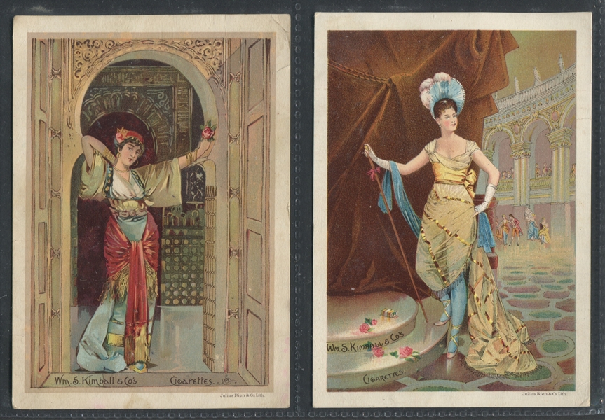 W S Kimball Cigarettes Beautiful Gowns Lot of (4) Trade Cards