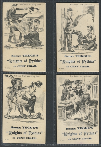 19th Century Tegge Knights of Pythias Lot of (4) Trade Cards