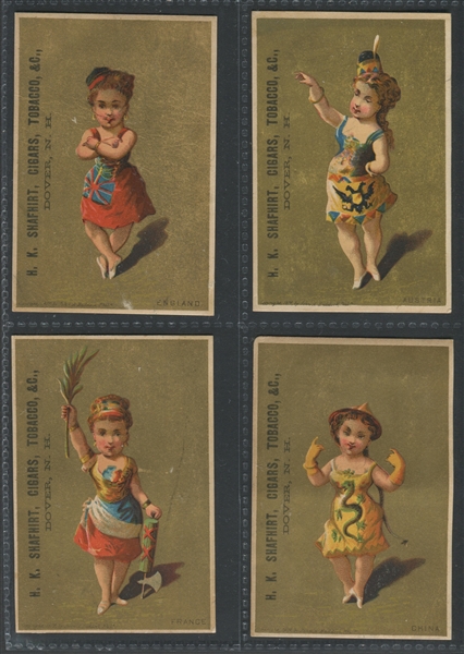 H K Shaffirt Children in National Costumes Lot of (8) Trade Cards