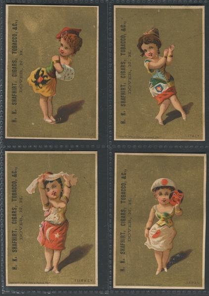 H K Shaffirt Children in National Costumes Lot of (8) Trade Cards