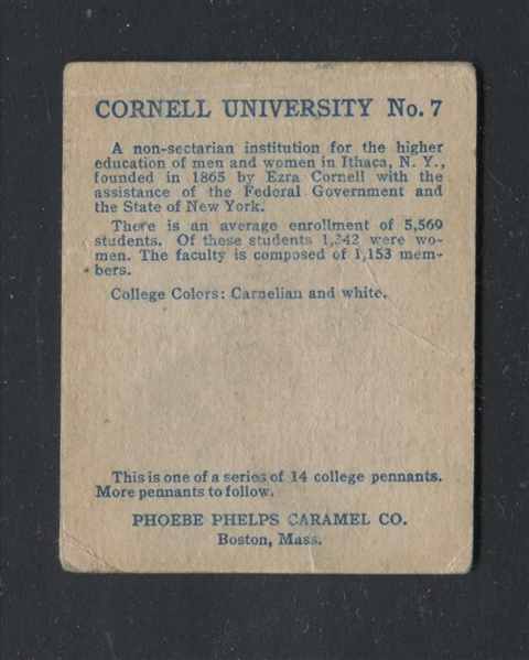 R31-1 Phoebe Phelps Caramels #7 Cornell Type Card