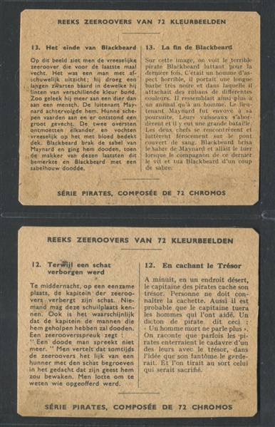 1930's Belga Gum Pirates Lot of (3) Cards
