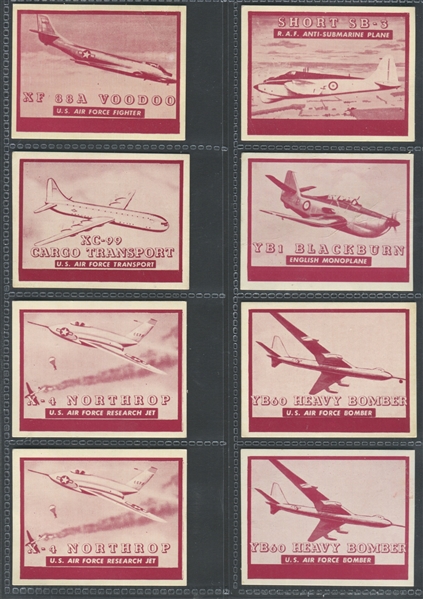1950's Strato Bubble Gum (UK) Spotter Planes Lot of (38) Cards