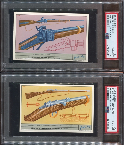 1963 Liebig History of Rifles PSA-Graded Complete Set of (6) Cards