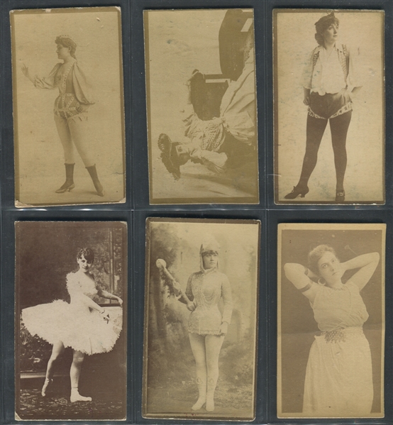 Unbranded Sepia-Photo Actresses Large-Sized Tobacco Card Lot of (24) Cards with Lillian Russells