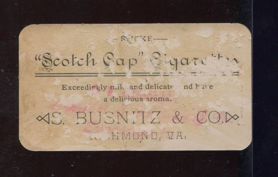 N-UNC Busnitz & Co Scotch Cap Cigarettes Type Card