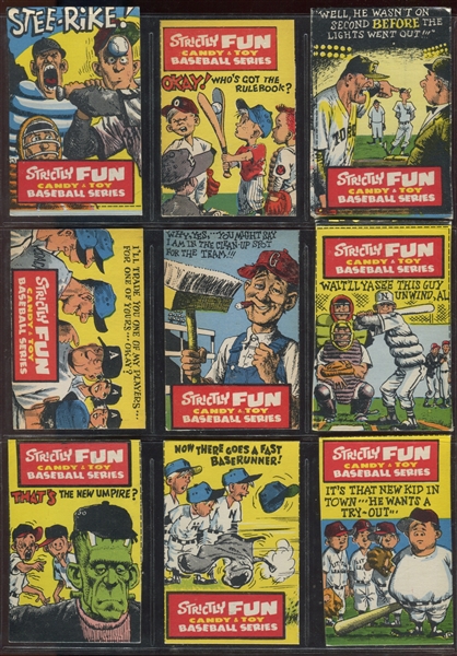 1960's Phoenix Candy Strictly Fun Baseball Series Cut Cards Lot of (10) Cards