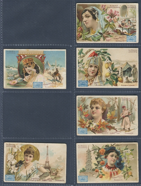 N306 Mayo Tobacco National Flowers Partial Set (18/25) Plus Uncut 4-Card Proof Panel