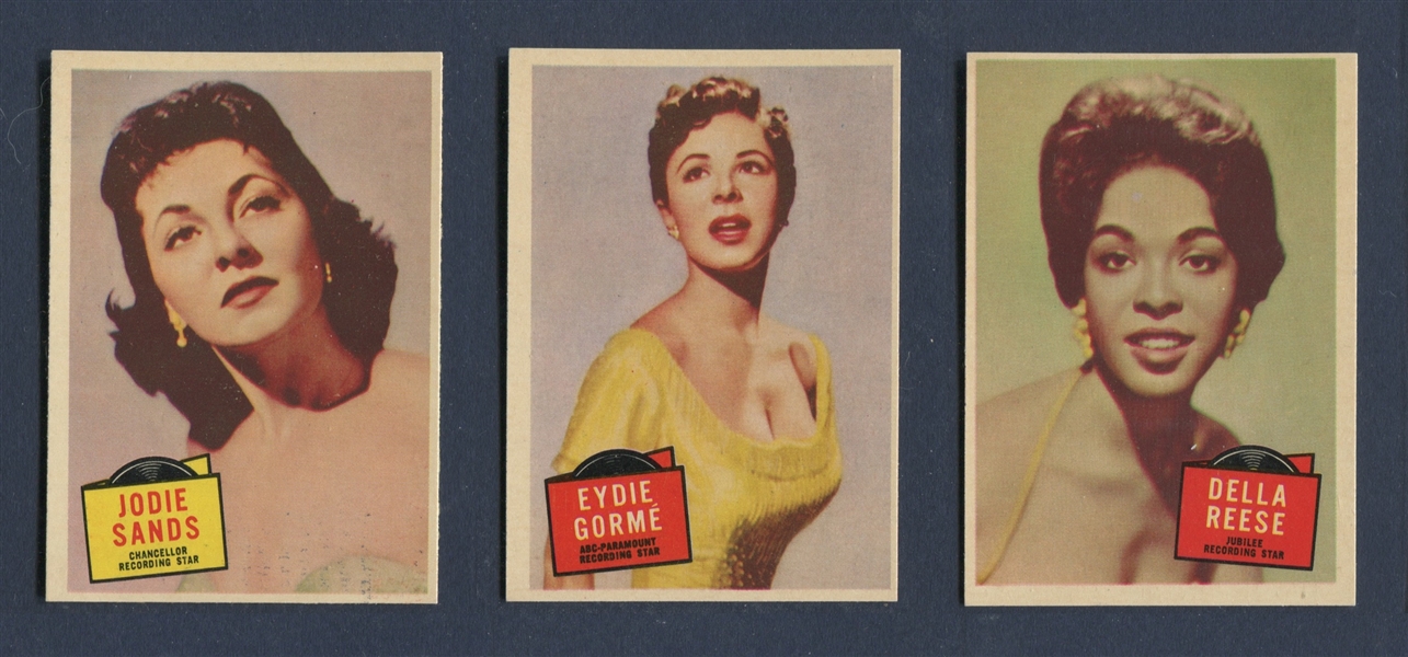 1957 Topps Hit Stars Lot of (8) Different High-Grade Singles