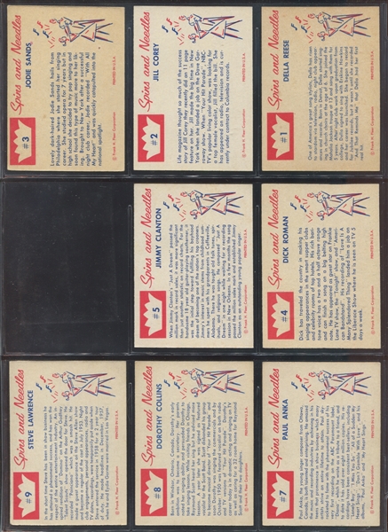 1960 Fleer Spins and Needles Partial Set (63/80) 