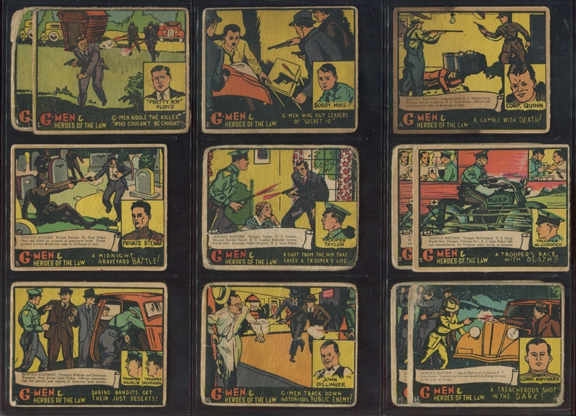 R60 Gum Inc G-Men and the Heroes of the Law Lot of (101) Cards