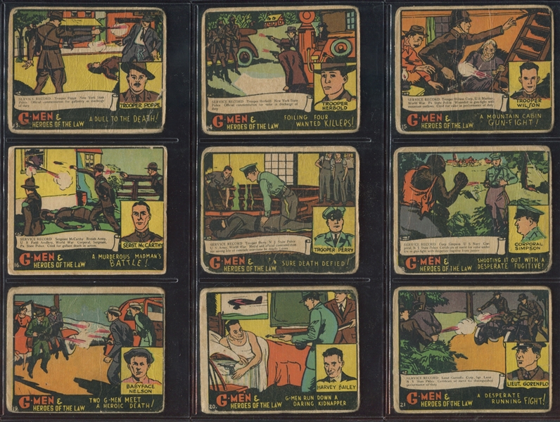 R60 Gum Inc G-Men and the Heroes of the Law Lot of (101) Cards