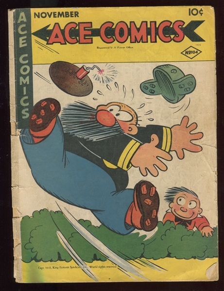 Lot of (4) 1940's Comic Books with Popeye, Smiling Jack, Mutt & Jeff and More