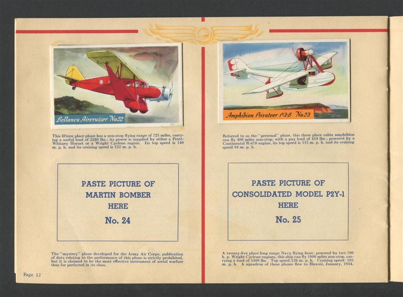 F277-1 Heinz Rice Flakes Famous Aviators Album with (9) cards