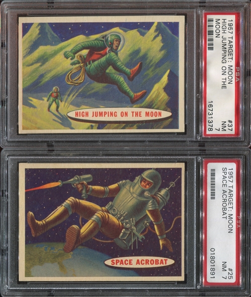 1957 Topps Target: Moon Blue Back Lot of (2) PSA-Graded Cards