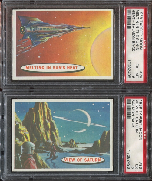 1968 Topps Target: Moon Salmon Back Lot of (2) PSA-Graded Cards