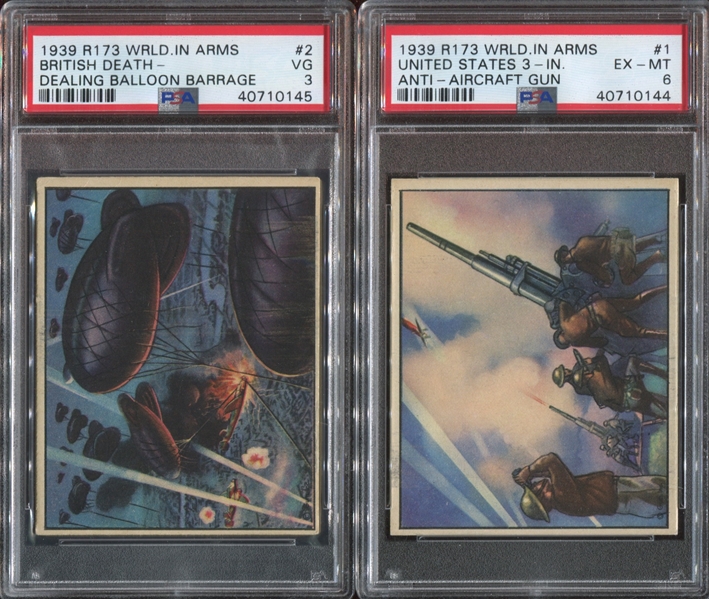 R173 Gum Inc World In Arms PSA-Graded Lot of (2) Cards