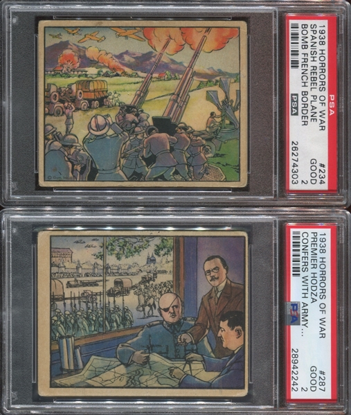 R69 Gum Inc Horrors of War Lot of (2) PSA-Graded High Series Cards