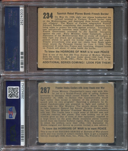 R69 Gum Inc Horrors of War Lot of (2) PSA-Graded High Series Cards