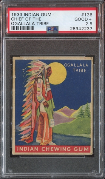 R73 Goudey Gum Indian Gum #136 Ogallala Tribe PSA2.5 Good+