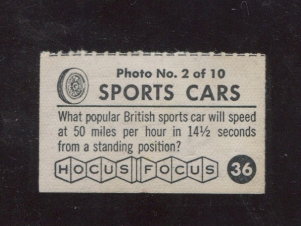1956 Topps Hocus Focus Lot of (2) Tough Sportscars