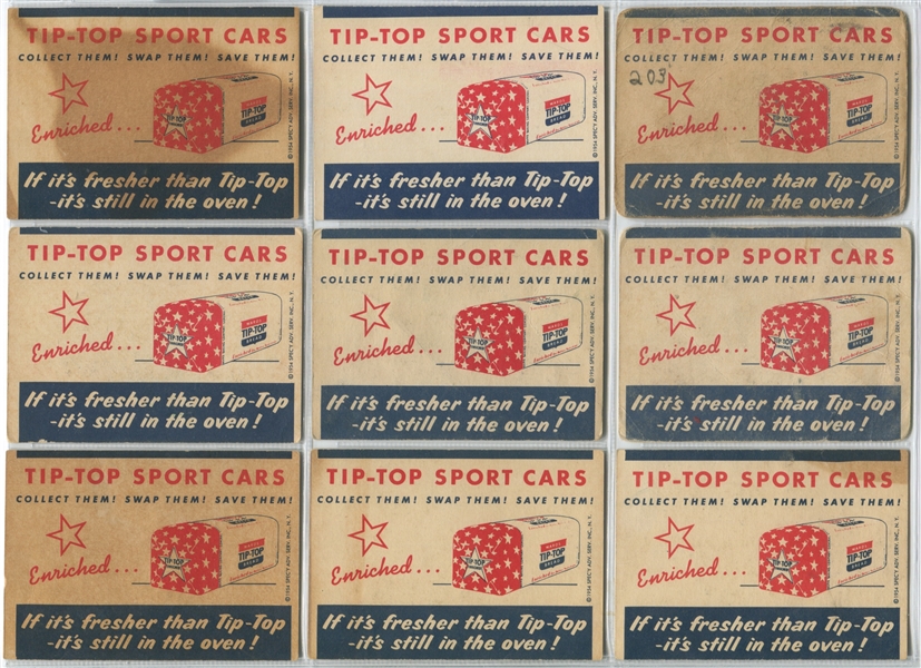 D94-5 Tip Top Bread Sports Cars Near Complete Set (24/28) Cards