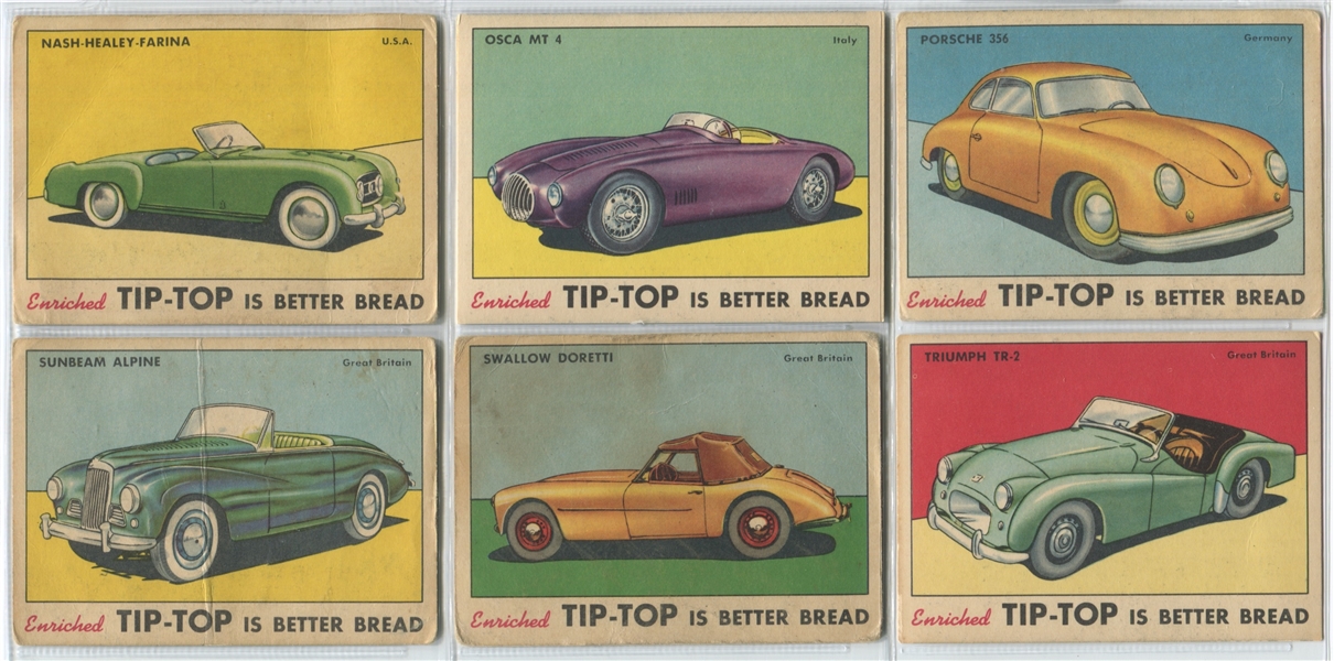 D94-5 Tip Top Bread Sports Cars Near Complete Set (24/28) Cards