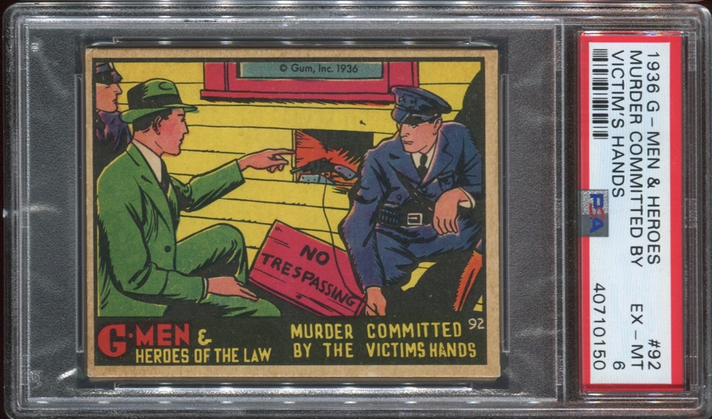 R60 Gum Inc G-Men and the Heroes of the Law #92 PSA6 EX-MT